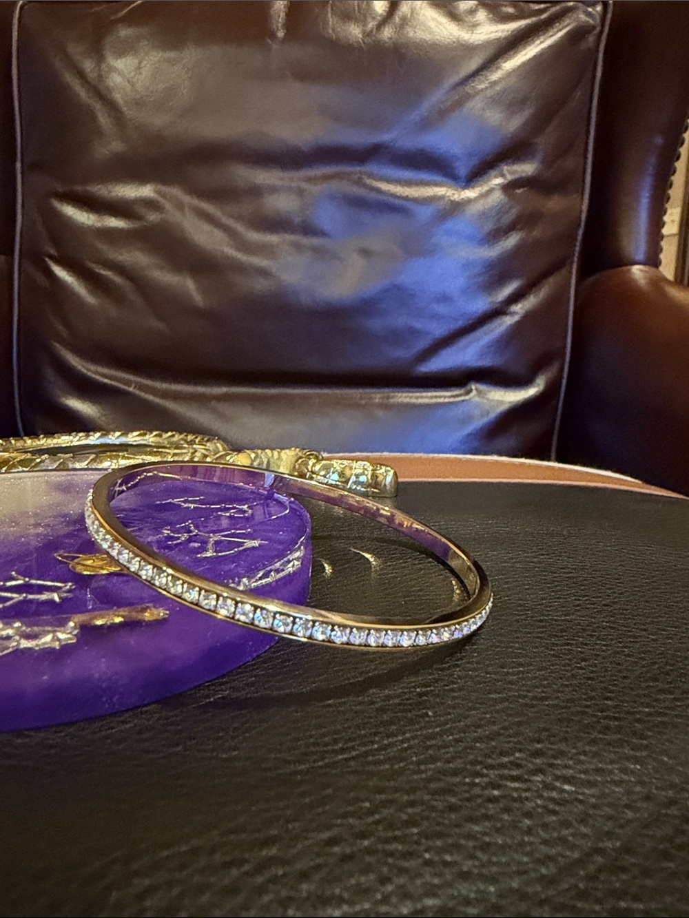 GORGEOUS Gold Plated CZ Bangle Bracelet ๐๐๐๐๐๐๐ - Picture 2 of 9